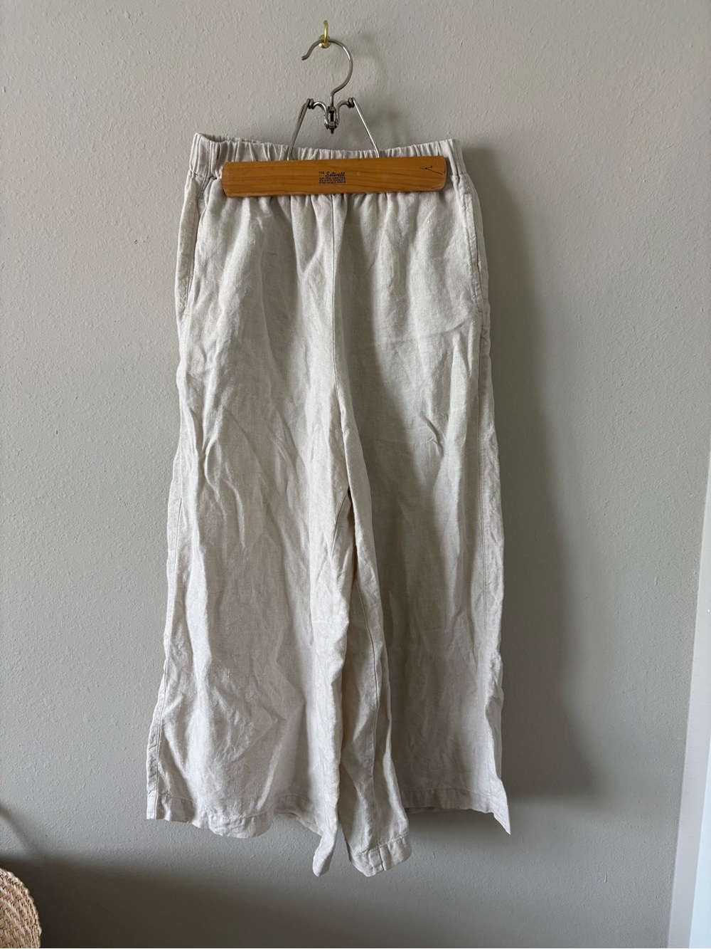 Not Perfect Linen Maxi Wells Pants in Beige *Like New*